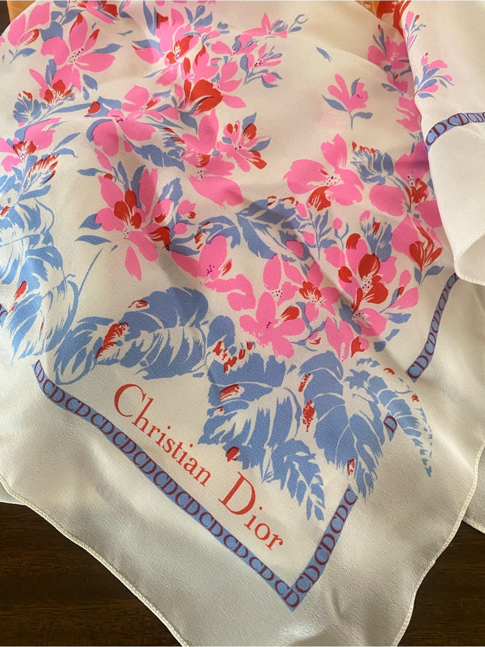 Christian Dior  Floral Silk Scarf